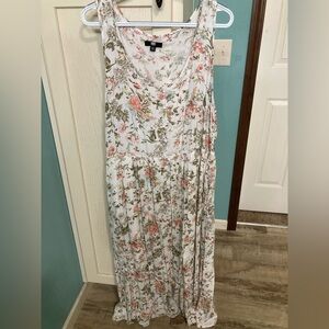 Frye Floral Maxi Dress in Pink and Green
